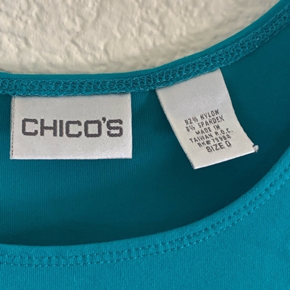 Chico’s | Like new Turquoise scoop neck tank top blouse size 0 small - Picture 6 of 8